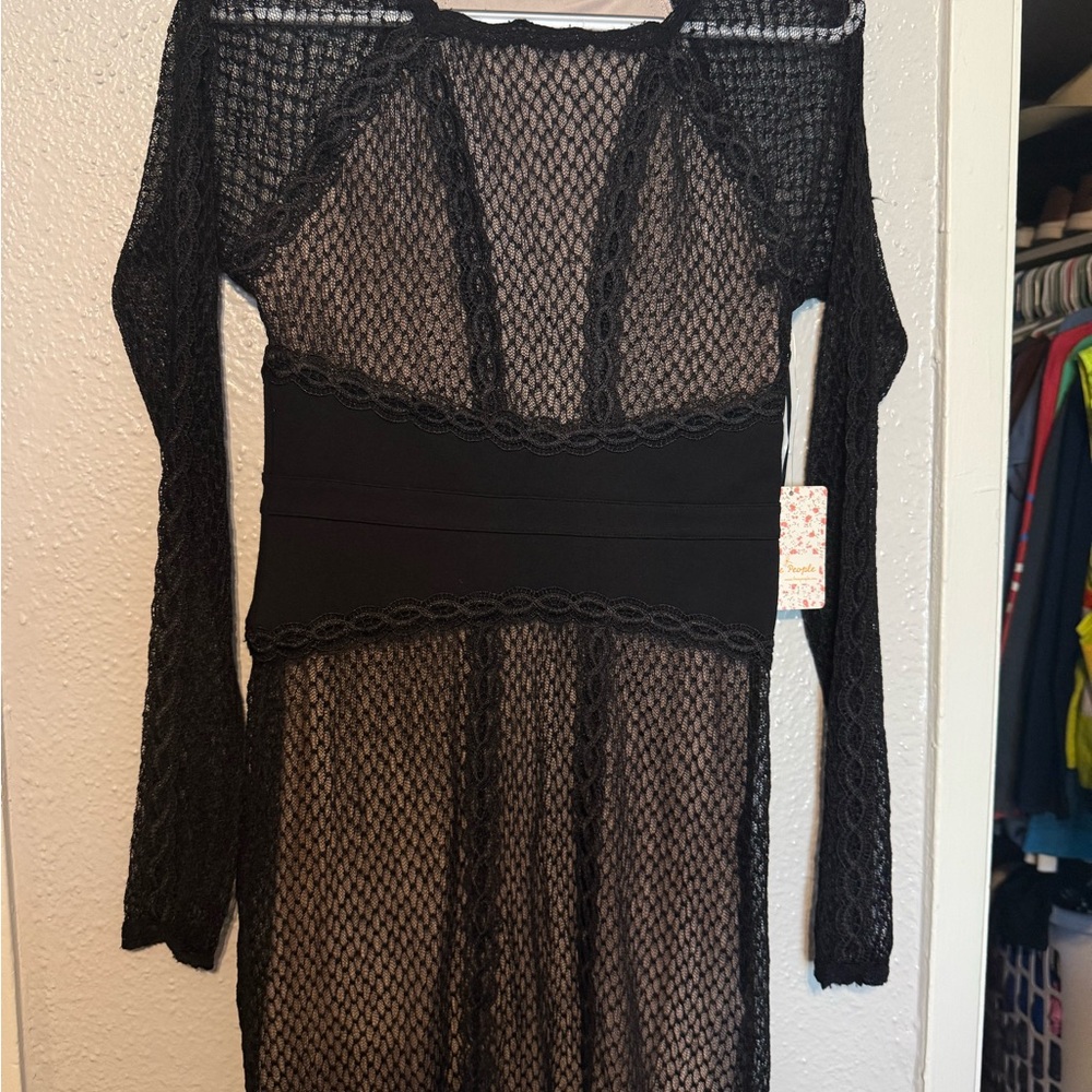 Free People Black Lace Dress
